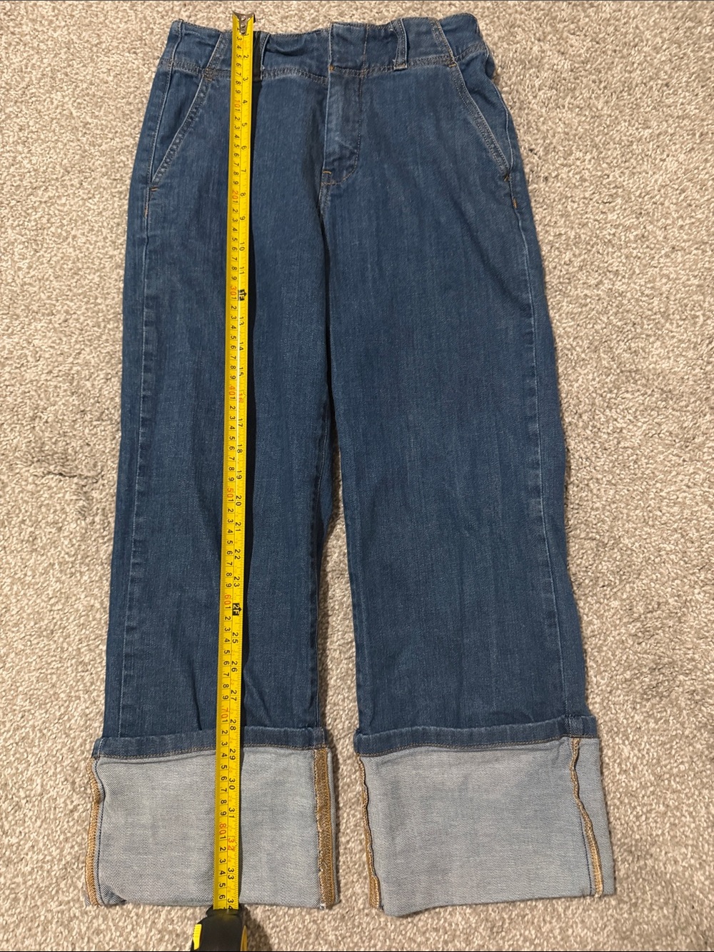 Anthropologie x Pilcro Cuffed Denim Capri Jeans Medium Wash Size 26 - Picture 7 of 11